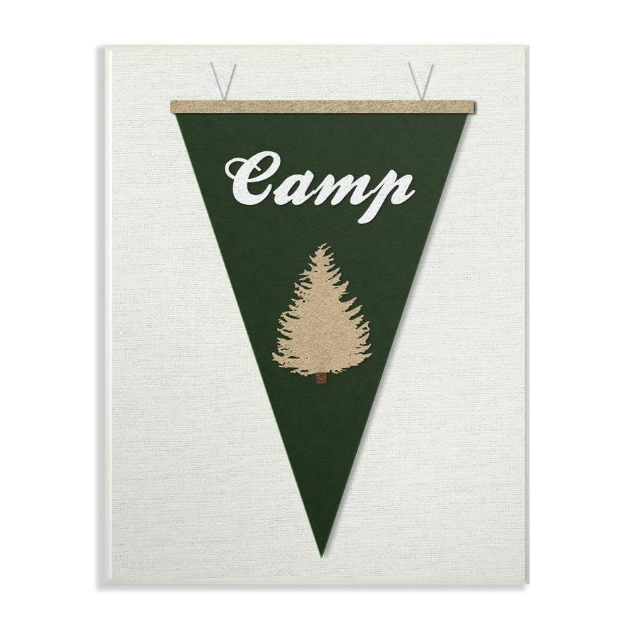 Stupell Industries Camp Pennant Fabric Collage Green Frameless 18.5-in ...