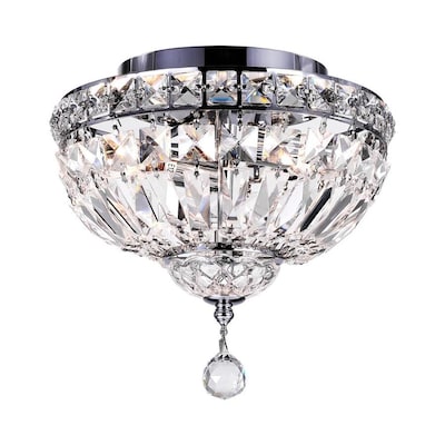 CWI Lighting Stefania 10-in Chrome Traditional Incandescent Flush Mount Light CWI Lighting Stefania 10-in Chrome Traditional Incandescent Flush Mount Light
