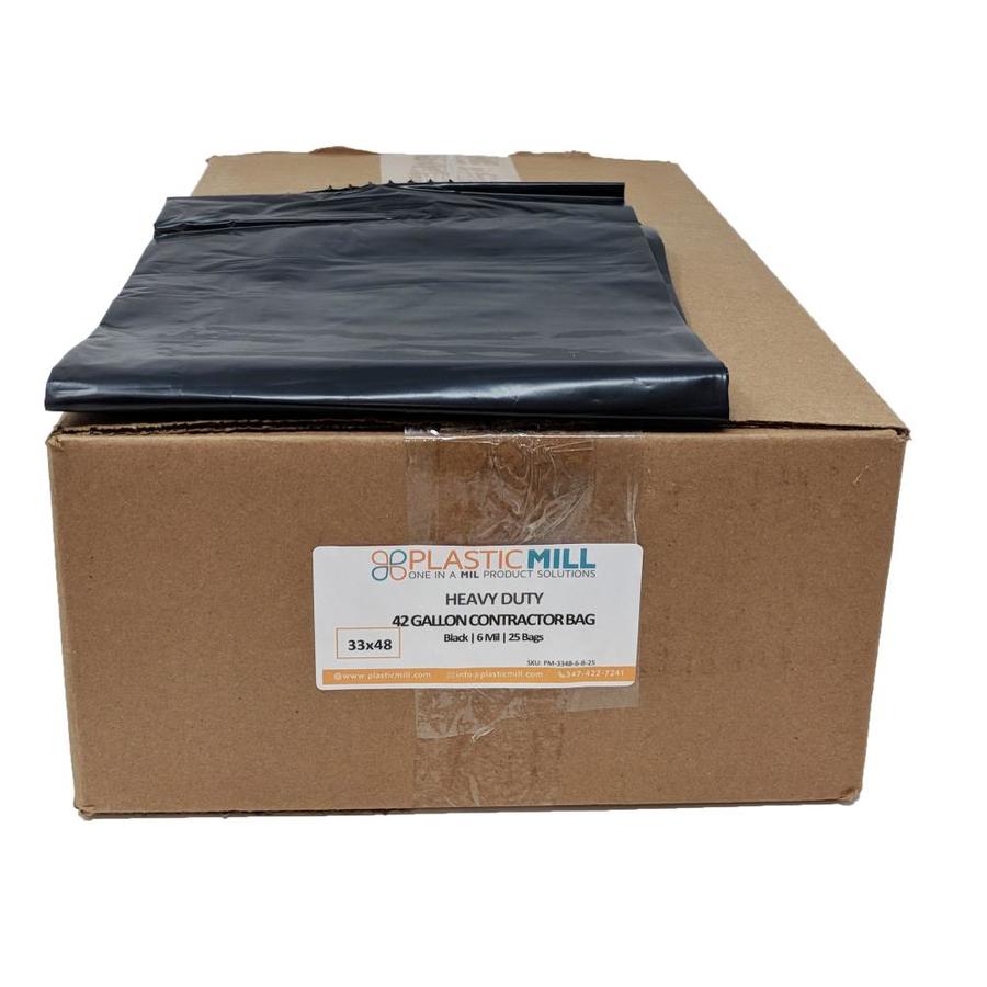 Plasticmill 42 25 Pack Gallon Black Plastic Construction Trash Gallon Black Plastic Construction Trash