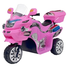 Toy Time Toy Time Ride-On Motorcycle- 6V Battery Powered Pink Toy Trike- 3 Wheeled Motorized Bike