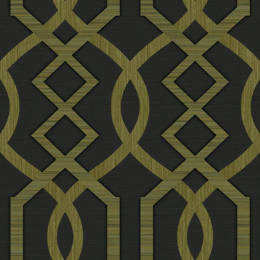 Dundee Deco Falkirk Ophia 57.75-sq ft Gold, Dark Brown Vinyl Ivy/Vines ...