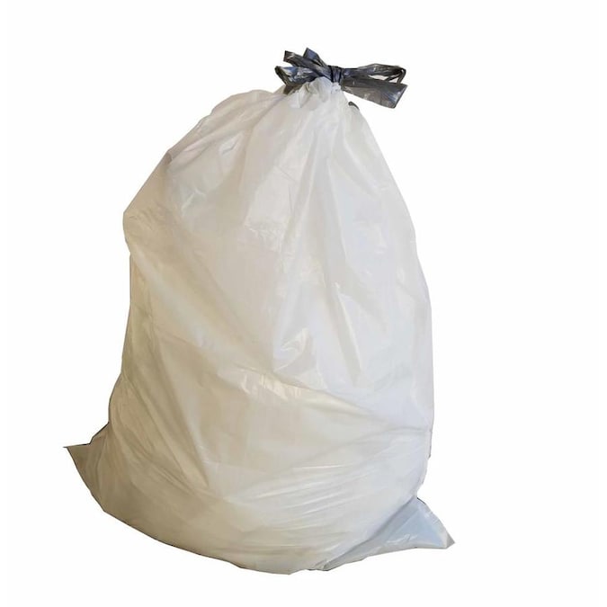 PlasticMill 50-Pack 6-Gallon White Outdoor Plastic Can Trash Bag in the ...