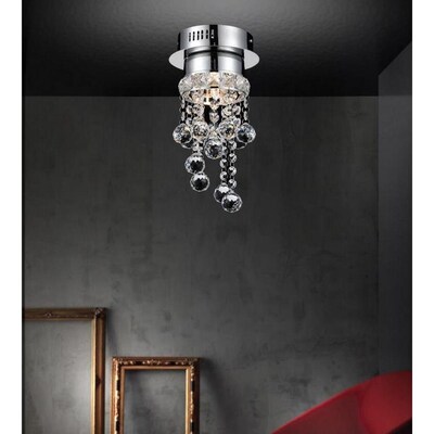 CWI Lighting Monica 6-in Chrome Traditional Halogen Flush Mount Light CWI Lighting Monica 6-in Chrome Traditional Halogen Flush Mount Light
