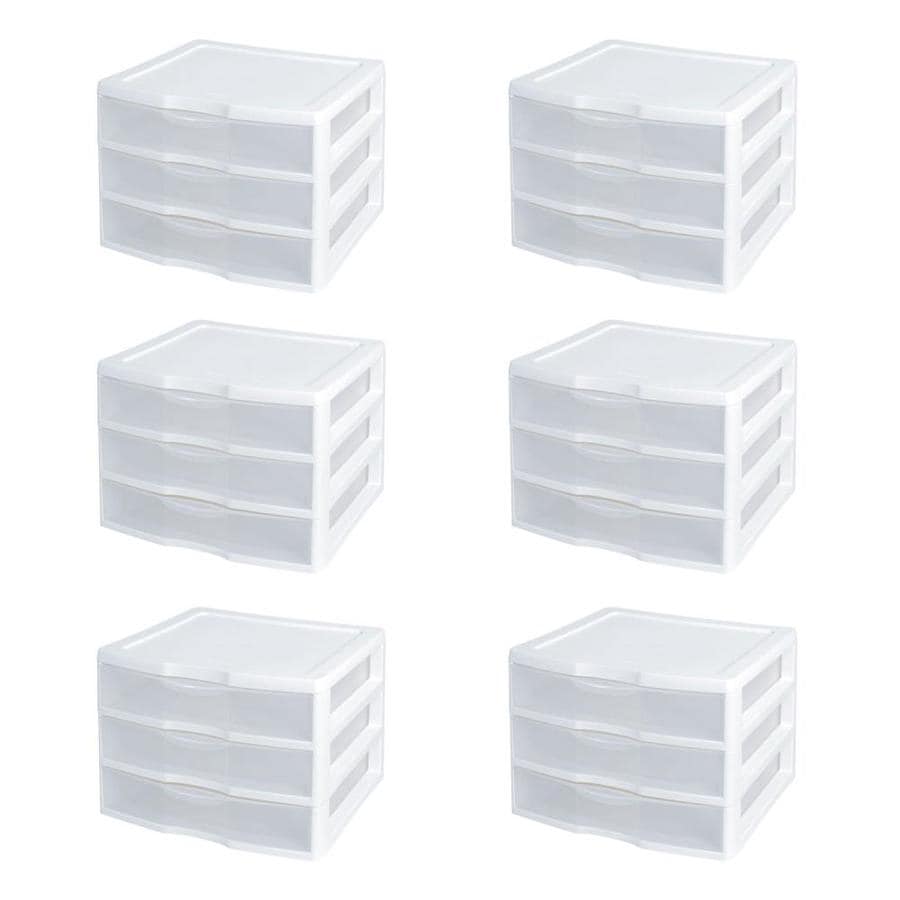 Sterilite Corporation Compartment 3 Drawers Stackable Plastic Drawer in ...