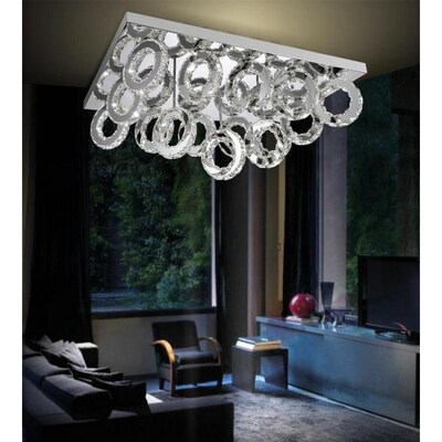 CWI Lighting Ring 25-in Chrome Traditional LED Flush Mount Light CWI Lighting Ring 25-in Chrome Traditional LED Flush Mount Light