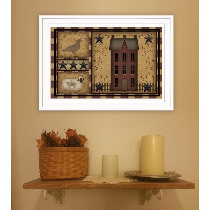 Trendy Decor 4U White Wood Framed 11-in H x 15-in W Country Paper Print