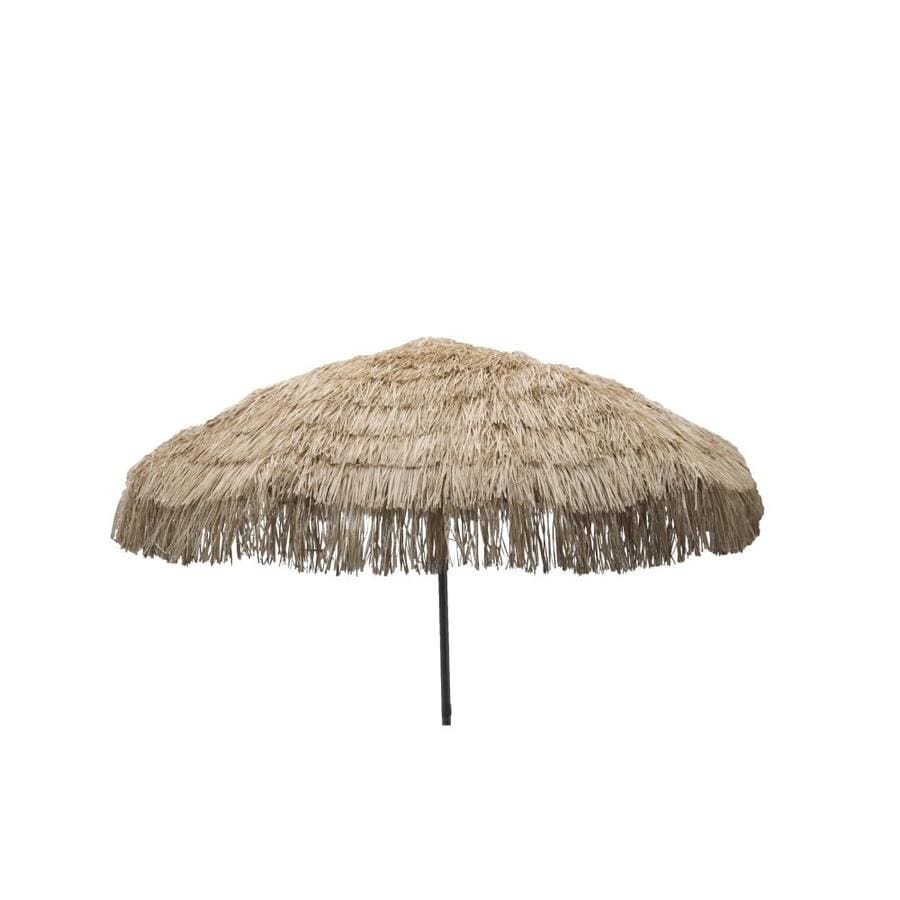 Tropishade 9 Ft Hexagon Beige Thatch With Honey Champagne Aluminum Frame Crank Market Patio Umbrella In The Patio Umbrellas Department At Lowes Com