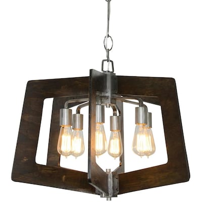 Varaluz Lofty 6-Light Steel Transitional Chandelier Varaluz Lofty 6-Light Steel Transitional Chandelier
