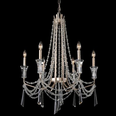 Varaluz Barcelona 6-Light Transcend Silver Transitional Chandelier Varaluz Barcelona 6-Light Transcend Silver Transitional Chandelier