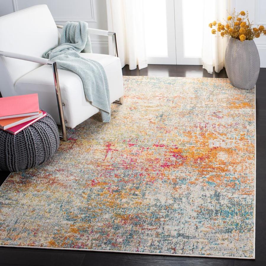 Safavieh Madison Baie 9 x 12 Gray/Multi Indoor Abstract Area Rug in the ...