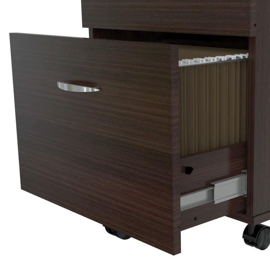 Homeroots 28 In Espresso Melamine And Engineered Wood File Cabinet