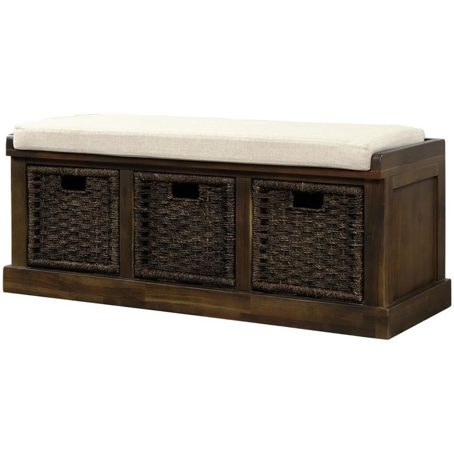 Linon Cynthia Casual Dark Brown Storage Bench In The Indoor Benches Department At Lowes Com