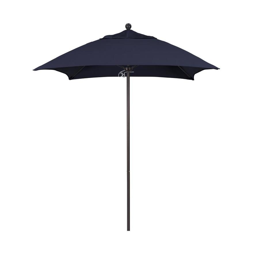 Plantation Patterns 6 5 Ft Rectangular Turquoise With Light Wood Steel Frame Push Button Tilt Market Patio Umbrella In The Patio Umbrellas Department At Lowes Com