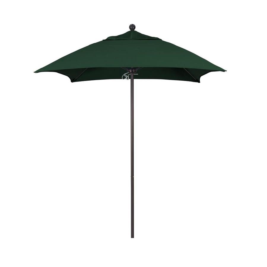 California Umbrella 6 Ft Square Forest Green With Matted White Aluminum Frame No Tilt Market Patio Umbrella In The Patio Umbrellas Department At Lowes Com