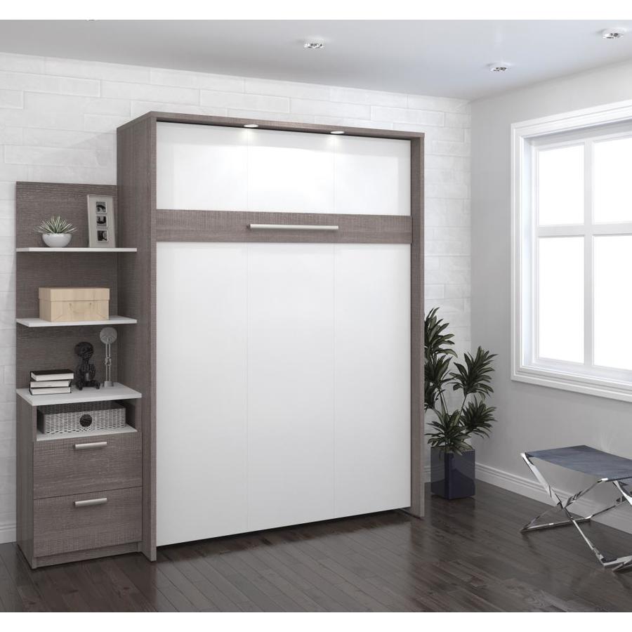 Bestar Cielo Bark Gray and White Full Murphy Bed in the Beds department ...