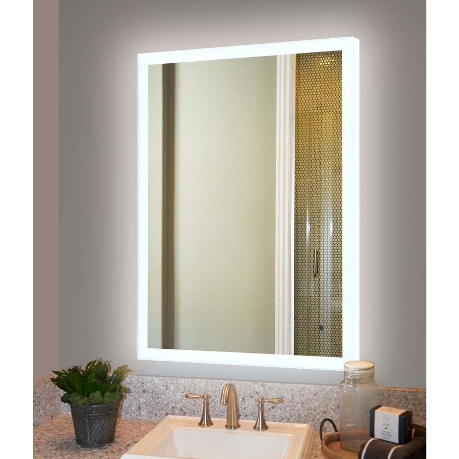 Innoci-USA illumirror Hera 24-in Rectangular Frameless Lighted LED Bathroom Mirror