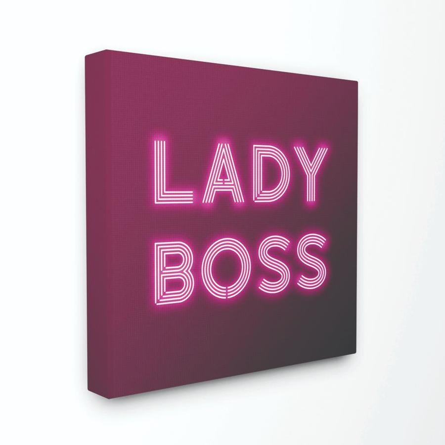 Stupell Industries Neon Lady Boss Fashion Modern Pink Word Design 17 In H X 17 In W Abstract Print On Canvas In The Wall Art Department At Lowes Com