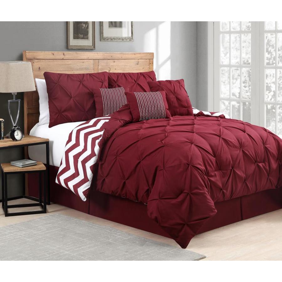 Geneva Home Fashion Venice 6-Piece Red Twin Comforter Set in the ...
