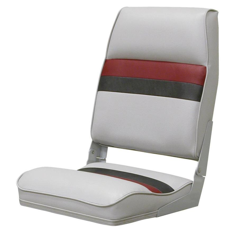 Wise Deluxe High Back Boat Seat Grey/Charcoal/Red in the RV Accessories department at