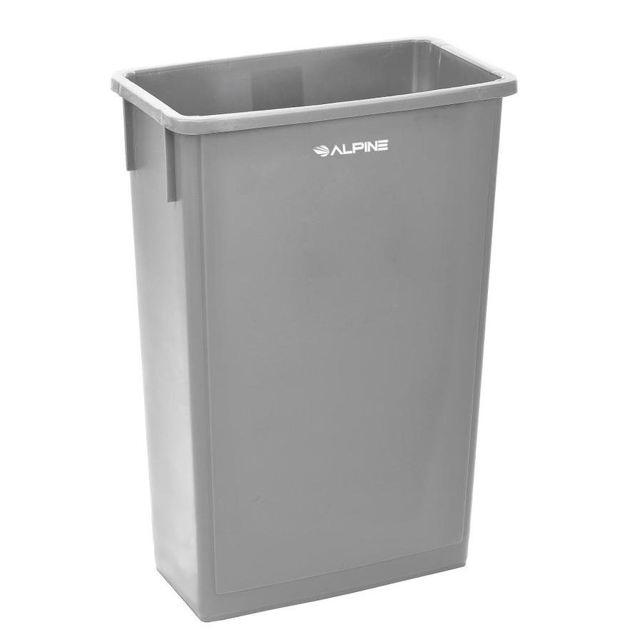 Alpine Industries 23Gallon Gray Steel Trash Can in the Trash Cans