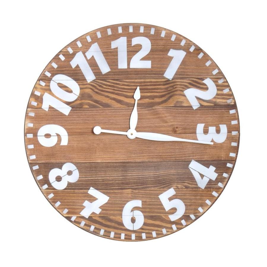 Oversized Brown Industrial Style Wall Clock Clocks At Lowes Com