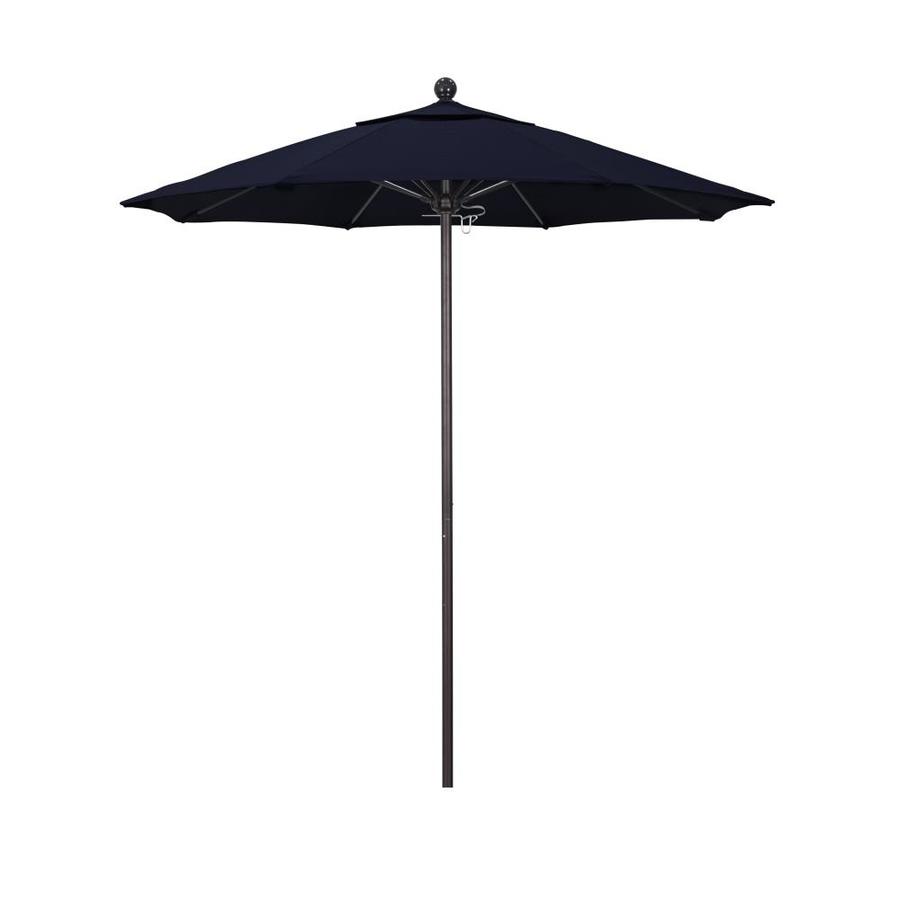 California Umbrella 7 5 Ft Octagon Frost Blue With Bronze Aluminum Frame No Tilt Market Patio Umbrella In The Patio Umbrellas Department At Lowes Com