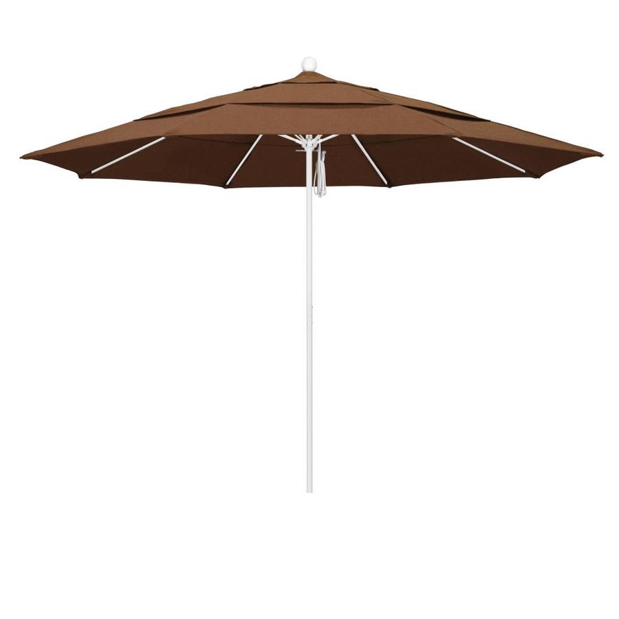 California Umbrella 11 Ft Octagon Burgundy With Matted White Aluminum Frame No Tilt Market Patio Umbrella In The Patio Umbrellas Department At Lowes Com