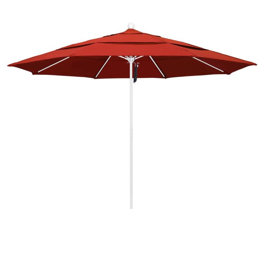 California Umbrella 11 Ft Octagon Red With Bronze Aluminum Frame No Tilt Market Patio Umbrella In The Patio Umbrellas Department At Lowes Com