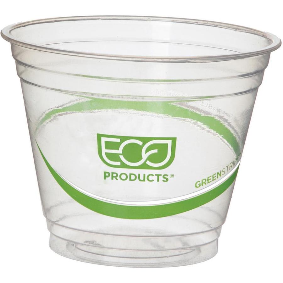 Eco-Products GreenStripe Cold -Cup- 9 -fl oz- 50/Pack- Clear, Green ...