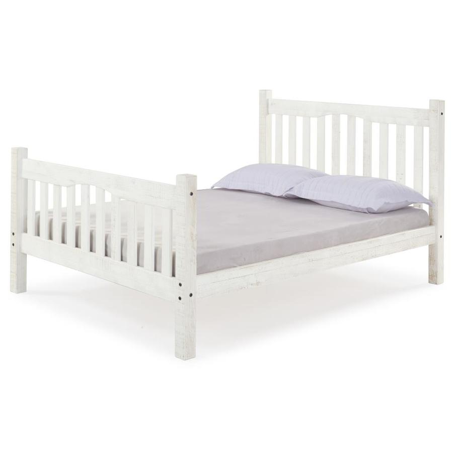 Alaterre Furniture Rustic Rustic White Full Bed Frame In The Beds Department At Lowes Com
