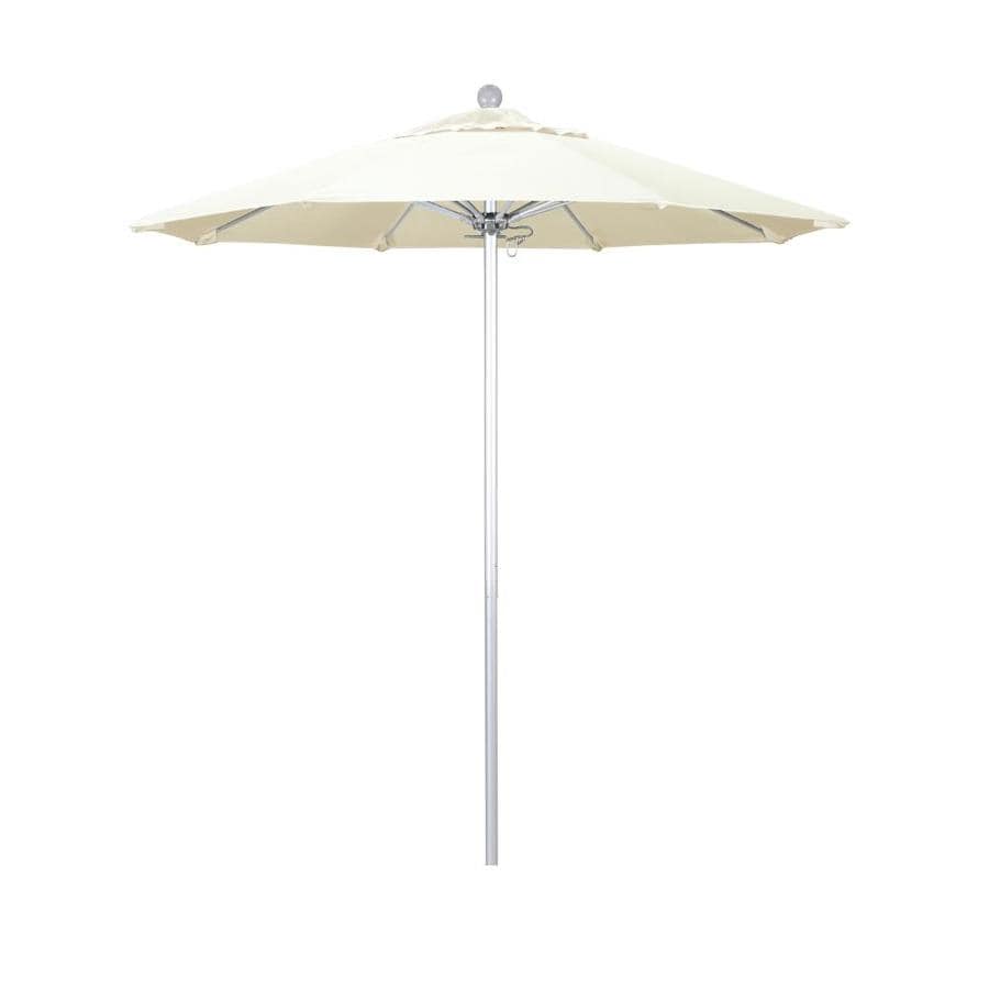 California Umbrella 11 Ft Octagon Straw With Matted White Aluminum Frame No Tilt Market Patio Umbrella In The Patio Umbrellas Department At Lowes Com