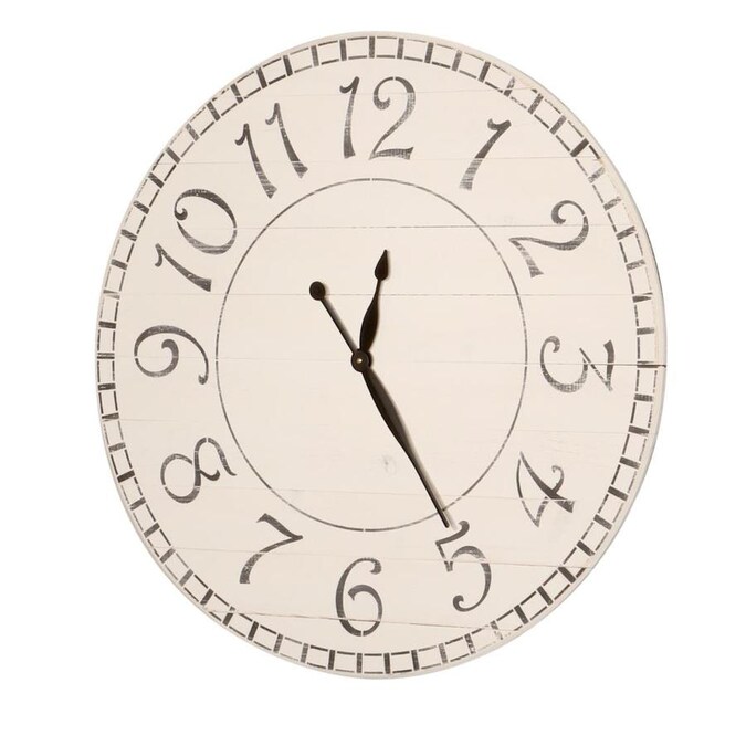 Brandtworks Oversized Antique White Farmhouse Wall Clock In The Clocks Department At Com - Oversized White Wall Clock Brandtworks Oversized Antique White Farmhouse Wall Clock In The Clocks Department At Com - Oversized White Wall Clock