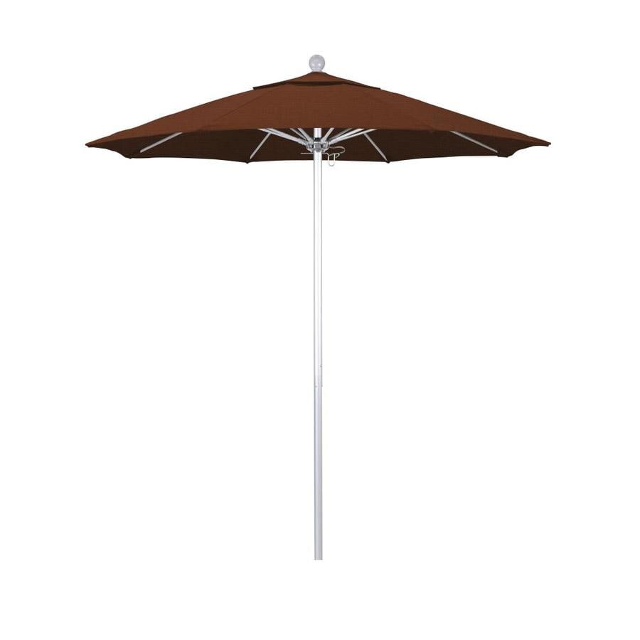 California Umbrella 7 5 Ft Octagon Teak With Bronze Aluminum Frame No Tilt Market Patio Umbrella In The Patio Umbrellas Department At Lowes Com