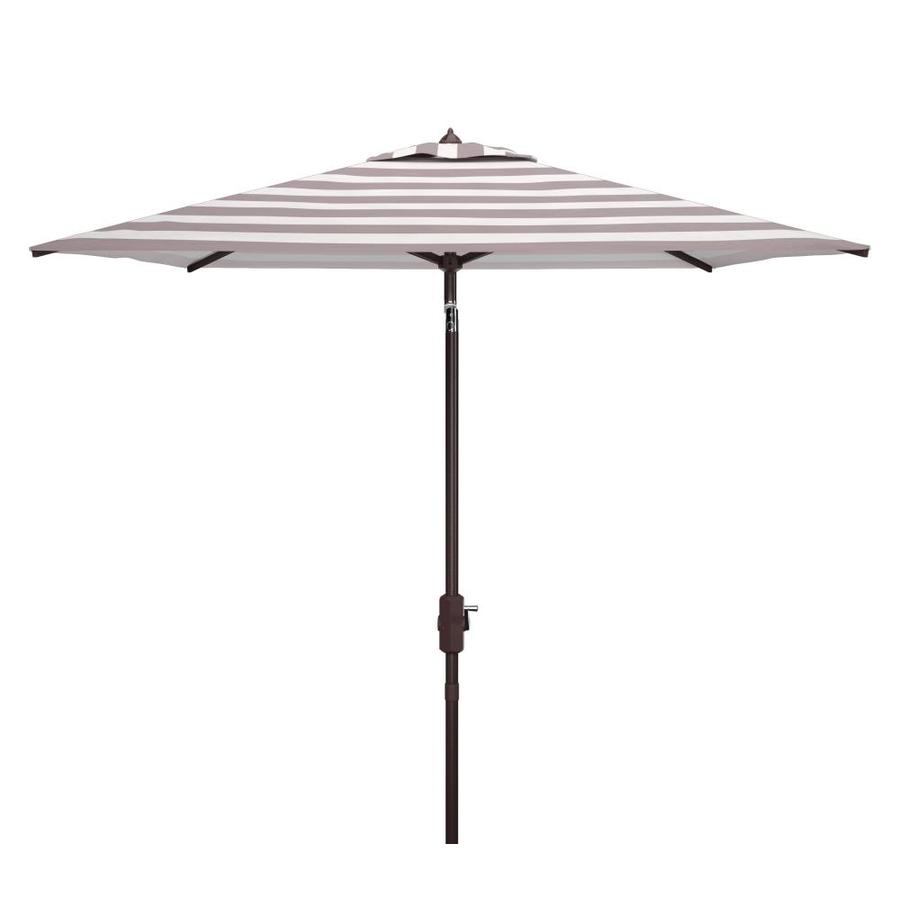 Safavieh 7 5 Ft Square Black White With Black Aluminum Frame Crank Garden Patio Umbrella In The Patio Umbrellas Department At Lowes Com