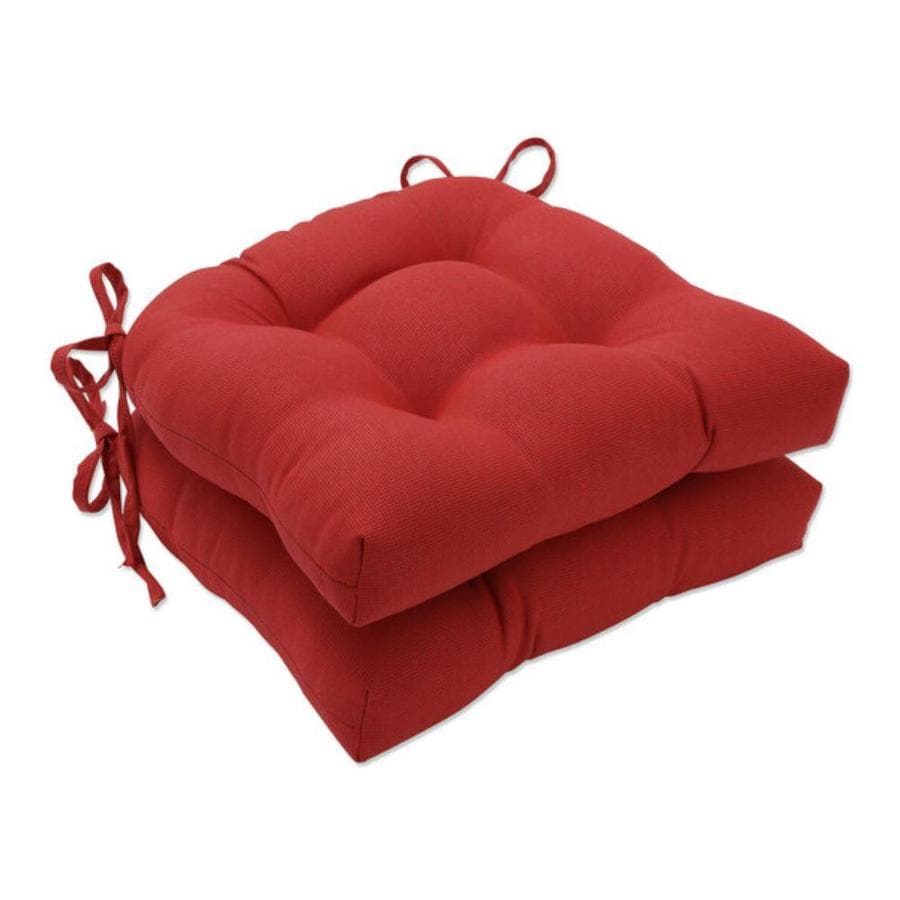 Pillow Perfect Tweed Red 2-Piece Red Patio Chair Cushion in the Patio Furniture Cushions 
