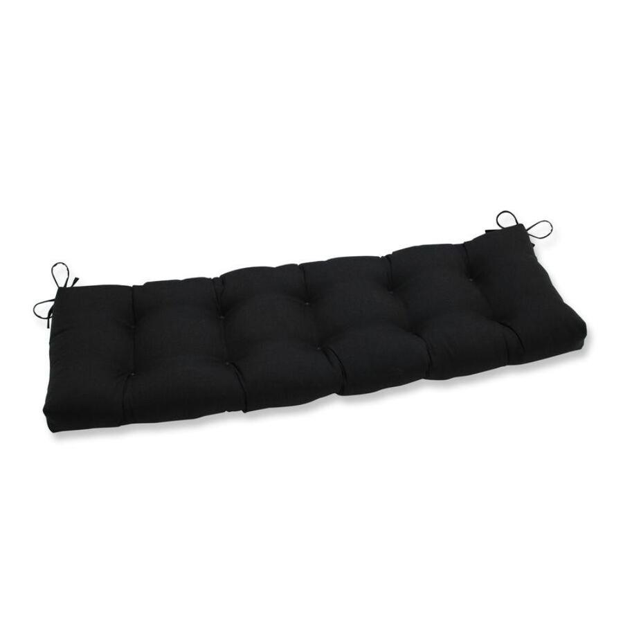 Pillow Perfect Tweed Black Black Patio Bench Cushion in the Patio