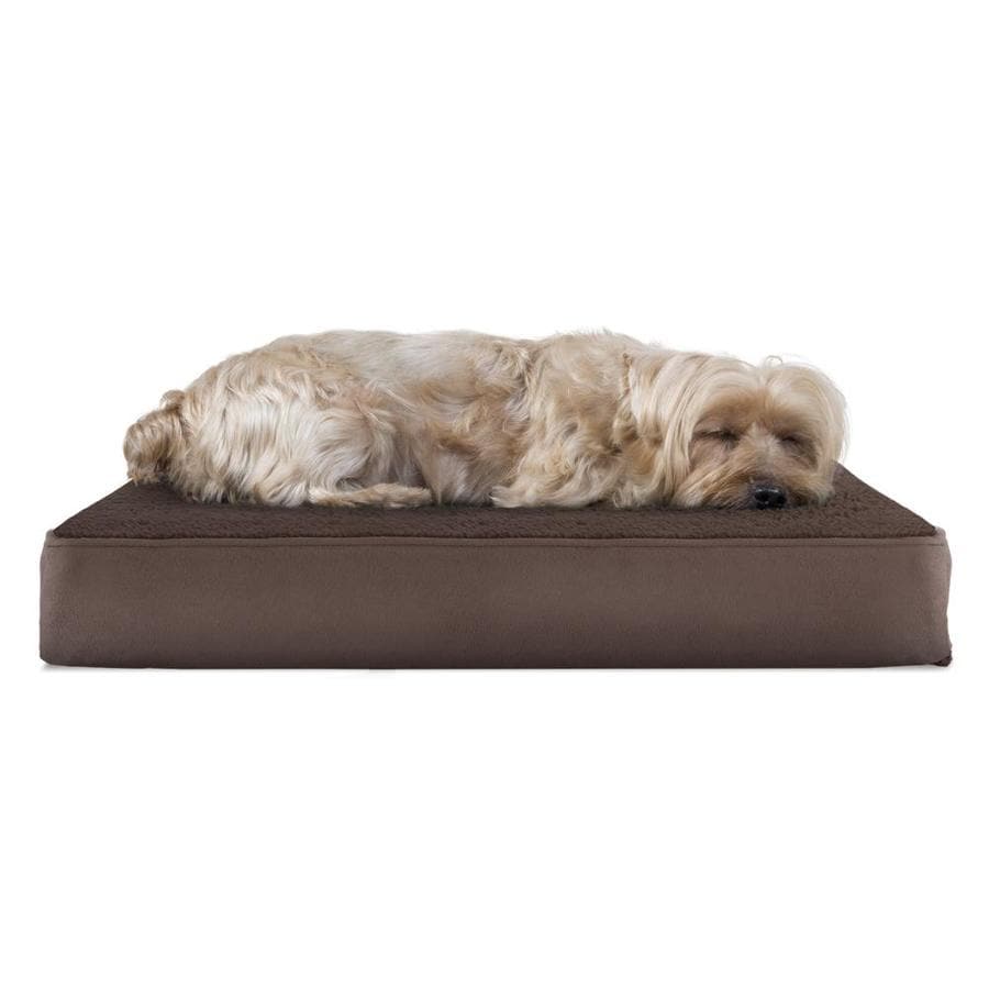 FurHaven Espresso Polyester Rectangular Dog Bed (Medium) in the Pet