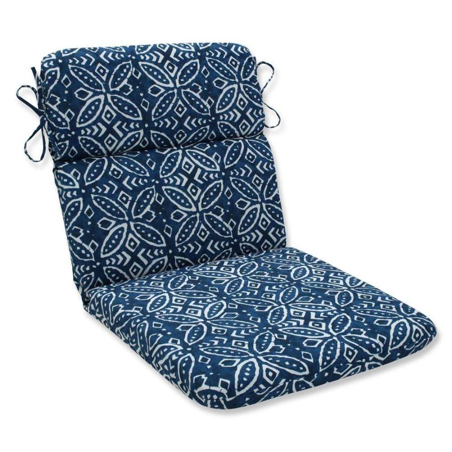 Pillow Perfect Merida Indigo Blue Patio Chair Cushion in the Patio