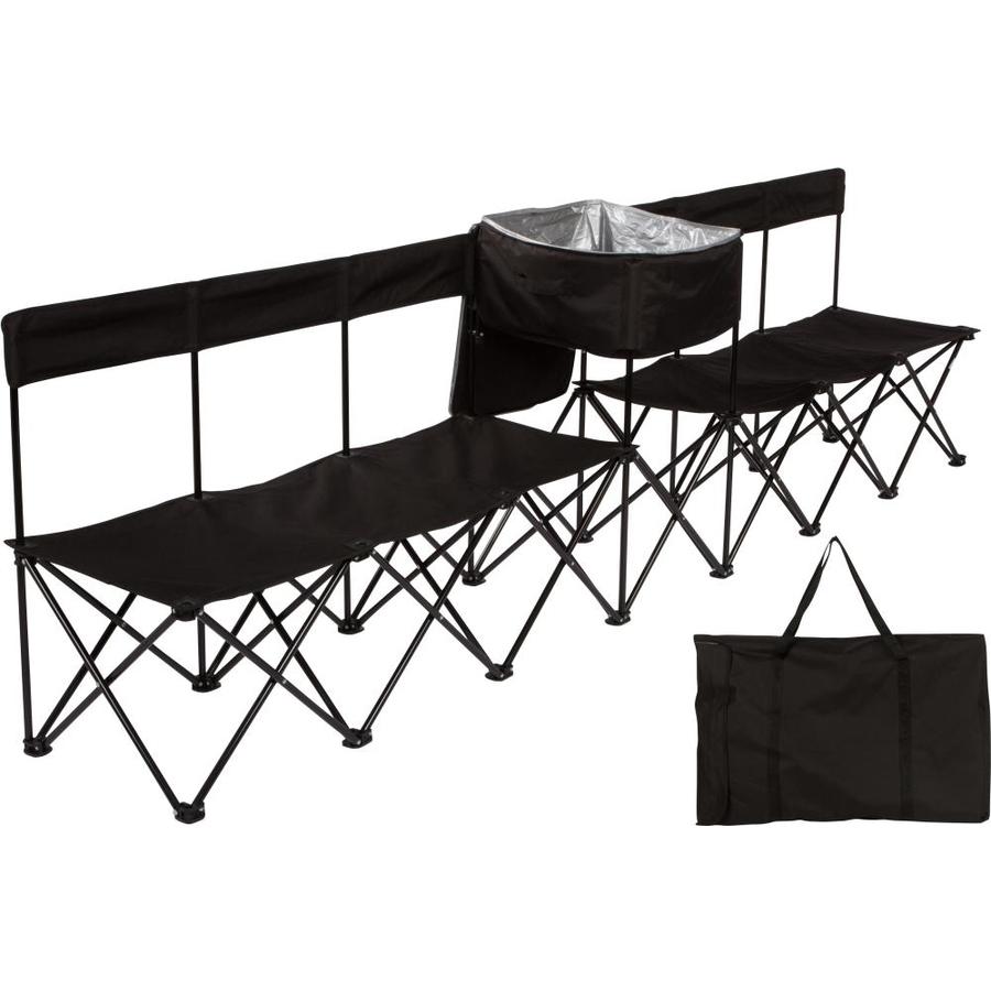 Black, No Back Trademark Innovations Portable 8 Seater Sports Bench Sits 8 People by