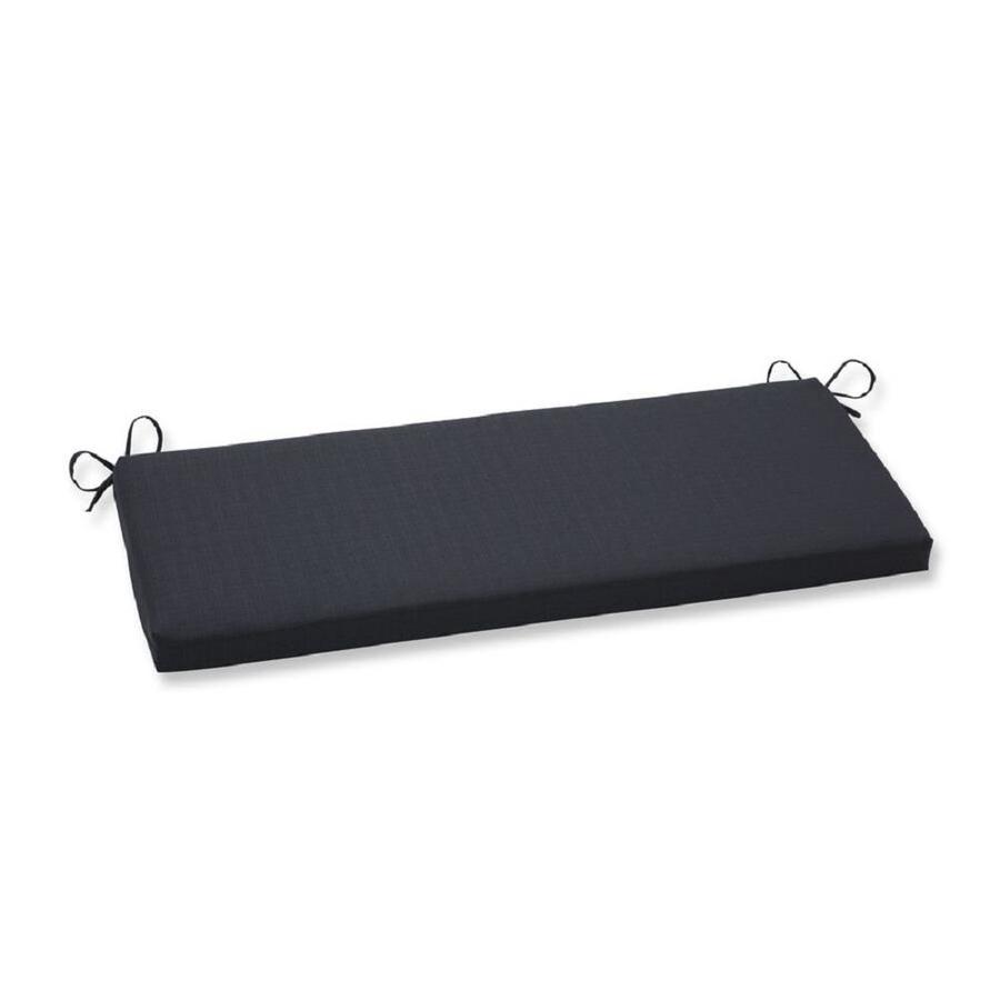 Pillow Perfect Dyed Matte Solid Black Patio Bench Cushion in the Patio ...