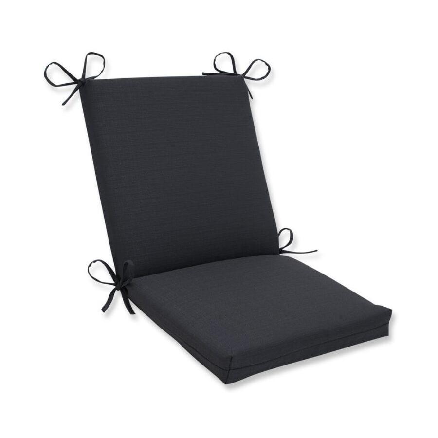 Pillow Perfect Dyed Matte Solid Black Patio Chair Cushion in the Patio