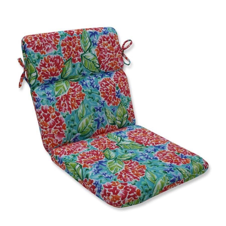 Pillow Perfect Garden Blooms Multi Pink Patio Chair Cushion in the ...