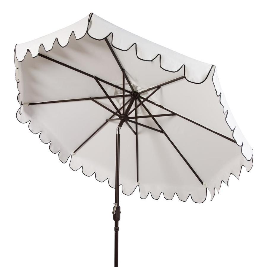 Safavieh 9-ft Striped with Trim Push-button Tilt Market Patio Umbrella