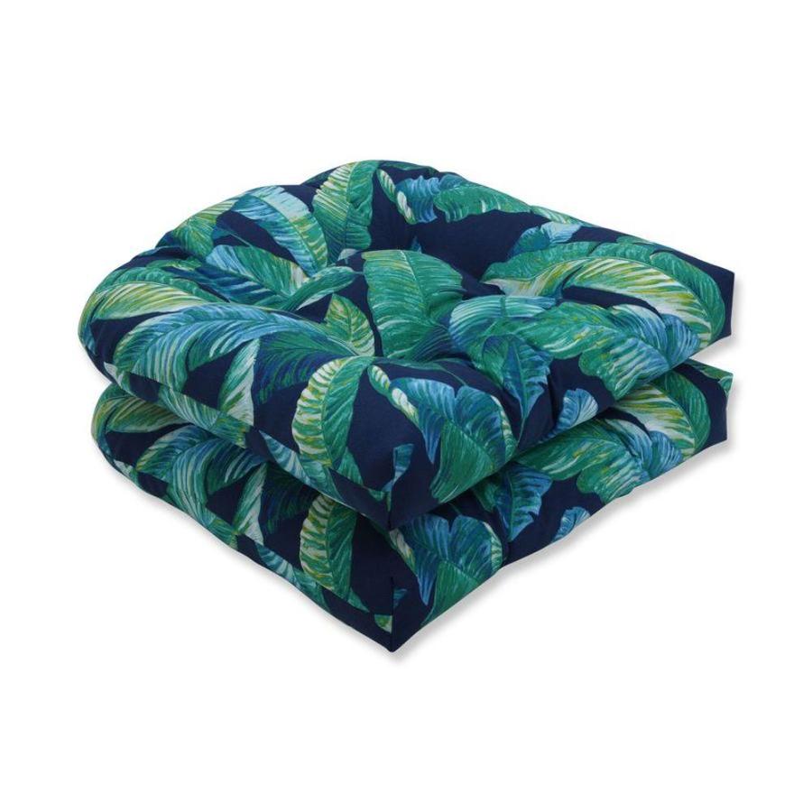 Pillow Perfect Hanalai Lagoon 2Piece Blue Patio Chair Cushion in the