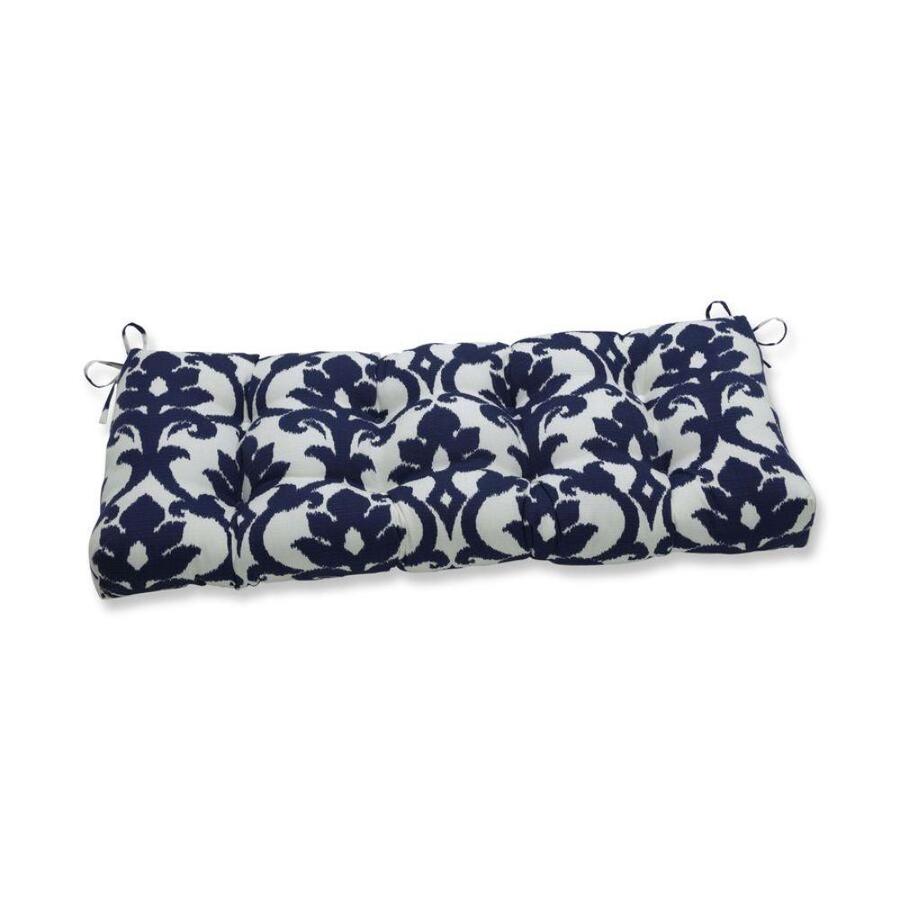 Pillow Perfect Basalto Navy Blue Patio Bench Cushion in the Patio