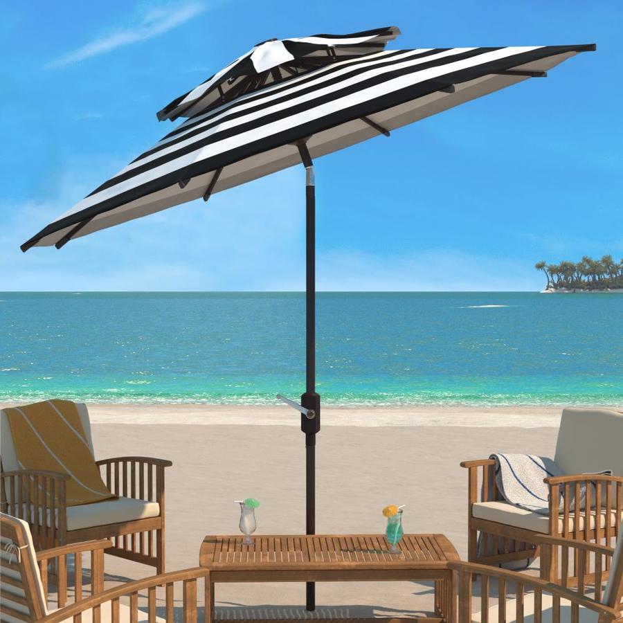 Safavieh 9-ft Black/White Crank Garden Patio Umbrella in the Patio ...