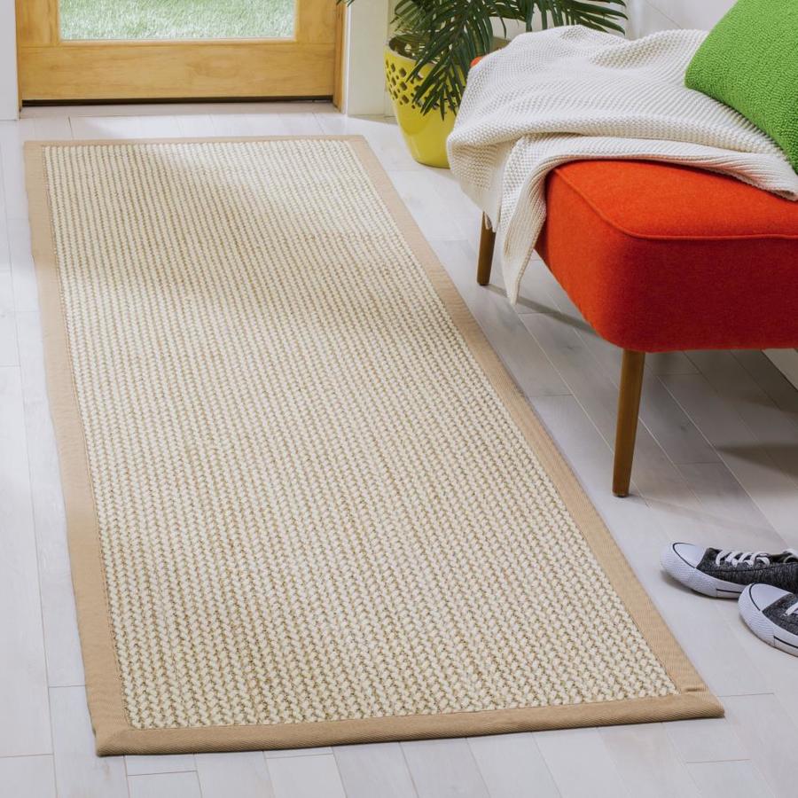 Safavieh Natural Fiber Moriches 3 x 8 Beige Indoor Solid Runner in the ...