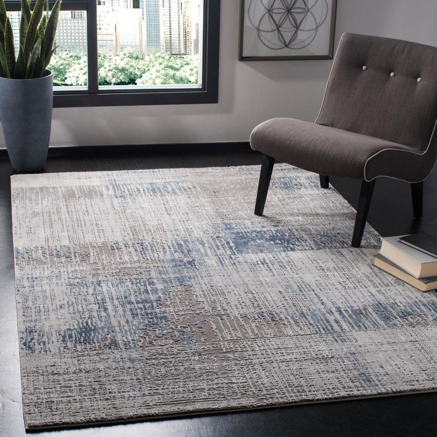 Safavieh Craft Perce 10 x 14 Gray/Blue Indoor Abstract Area Rug in the ...