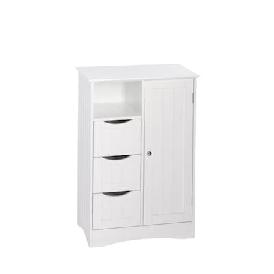 OakRidge Ambrose Collection White Bathroom Linen Storage Cabinet Wall-Mount Slim Sleek Design