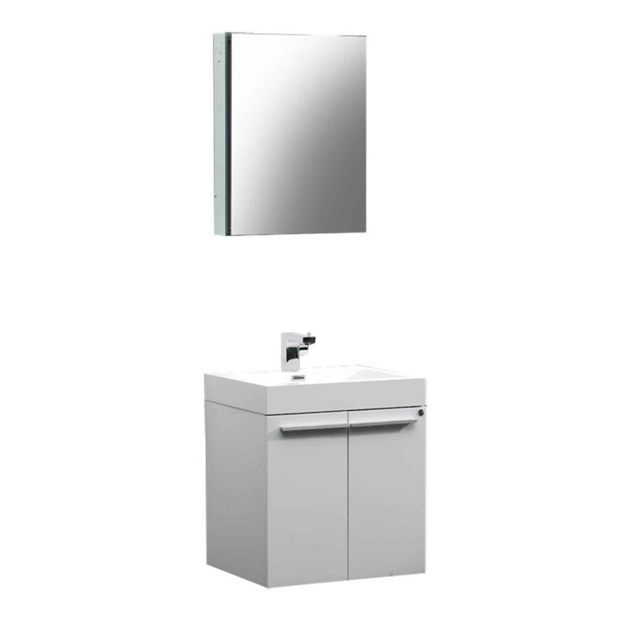 Fresca Senza 23 In White Single Sink Bathroom Vanity With White Acrylic Top Faucet Included In The Bathroom Vanities With Tops Department At Lowes Com